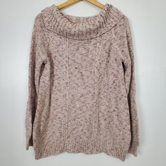 89th + Madison cowl neck sweater tan large - Picture 1 of 5